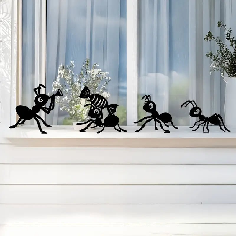 Figură decorativă metalică pentru grădină în formă de furnică, decor pentru gazon, stil minimalist modern, cod produs 20250905