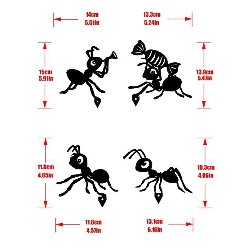 Figură decorativă metalică pentru grădină în formă de furnică, decor pentru gazon, stil minimalist modern, cod produs 20250905