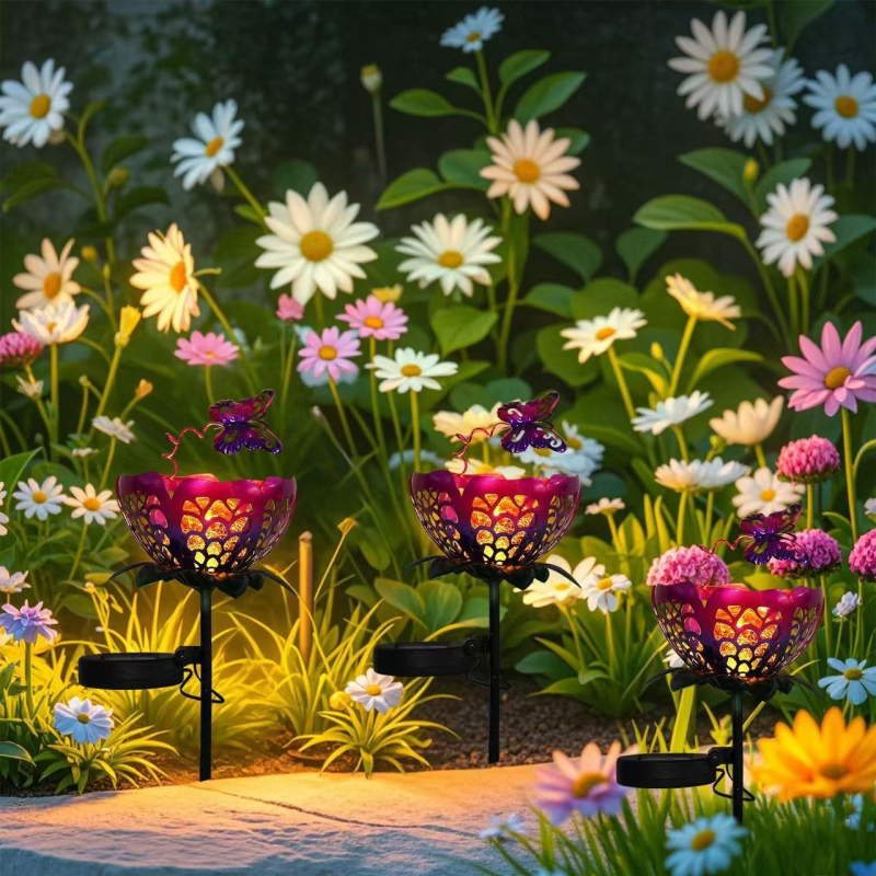 Saulės energijos sodo žibintas su geležies meno saulėgrąžos dizainu, žemės kaištis, lauko kraštovaizdžio apšvietimas, pusiau rankų darbas