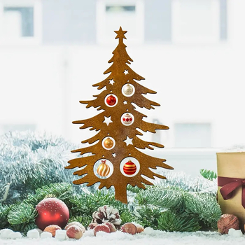 Σιδερένιο χριστουγεννιάτικο διακοσμητικό κήπου – μινιμαλιστικό στυλ, μεταλλικό υλικό για εξωτερική χρήση