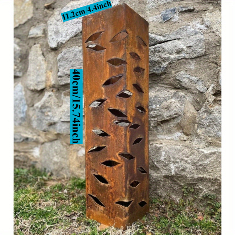 Coloană de lampă de grădină cu design de frunză — Fier, Minimalism modern, Potrivit pentru grădină sau curte, Ambalaj în cutie de carton