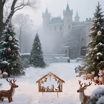 Μεταλλικό διακοσμητικό τέχνης από σίδηρο για κήπο και ιερό ναό — γεωμετρικός σχεδιασμός σε μοντέρνο μινιμαλιστικό στυλ για τοποθέτηση σε έδαφος