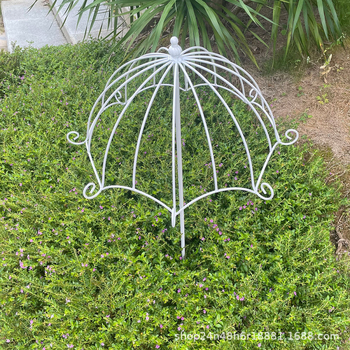 Cadru de escaladare din fier pentru plantele de lotus — suport pentru flori în formă de umbrelă, design modern minimalist pentru grădină