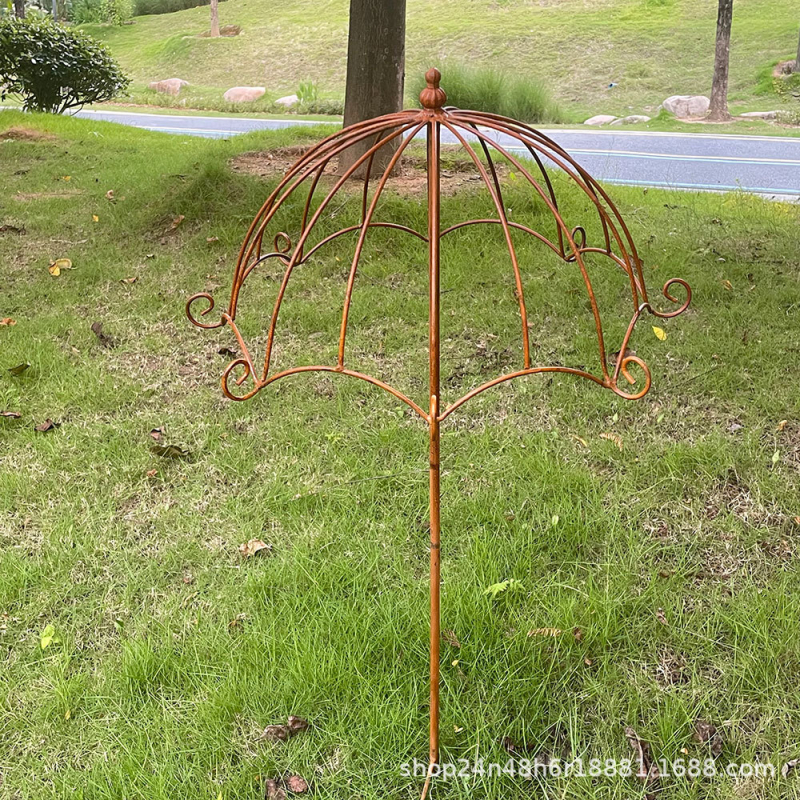 Cadru de escaladare din fier pentru plantele de lotus — suport pentru flori în formă de umbrelă, design modern minimalist pentru grădină