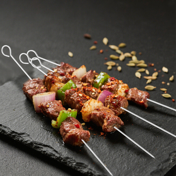 GF σετ από ανοξείδωτο ατσάλι 24 σουβλάκια με κρεμάμενους δακτυλίους για εξωτερικό ψήσιμο