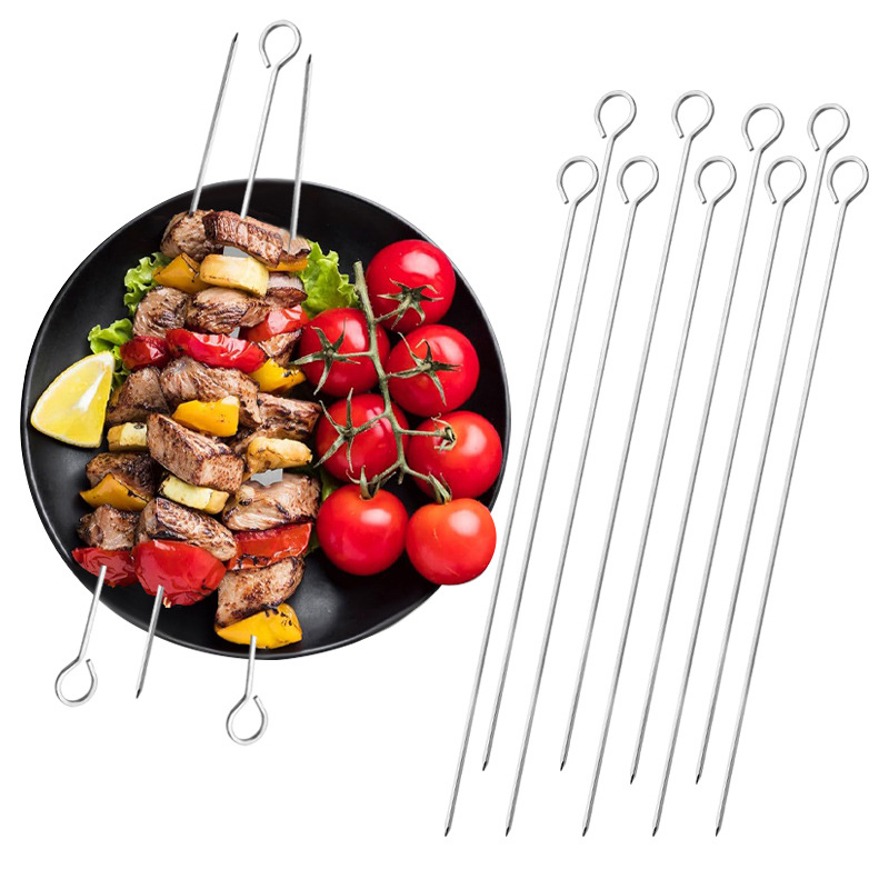 GF σετ από ανοξείδωτο ατσάλι 24 σουβλάκια με κρεμάμενους δακτυλίους για εξωτερικό ψήσιμο
