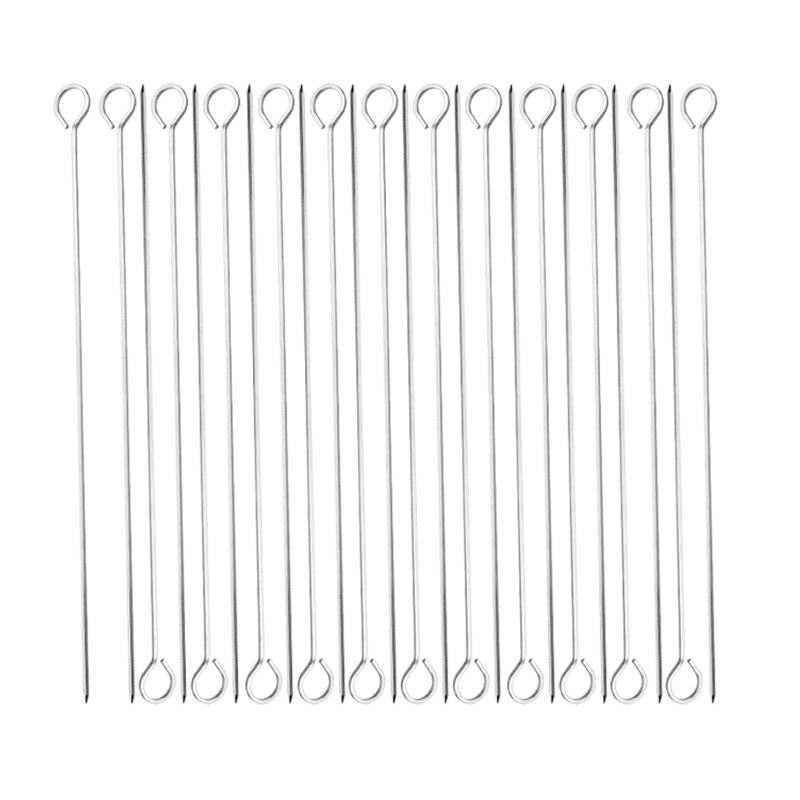 GF σετ από ανοξείδωτο ατσάλι 24 σουβλάκια με κρεμάμενους δακτυλίους για εξωτερικό ψήσιμο