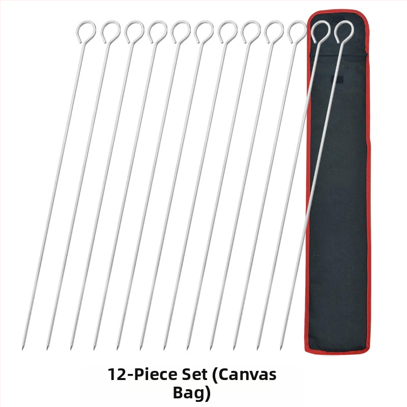 GF σετ από ανοξείδωτο ατσάλι 24 σουβλάκια με κρεμάμενους δακτυλίους για εξωτερικό ψήσιμο