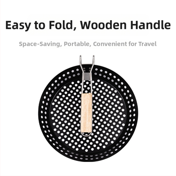 Κύκλικό εξωτερικό τηγάνι BBQ, αντικολλητικό, από σίδερο, πολυλειτουργικό, μοντέρνο μινιμαλιστικό στυλ