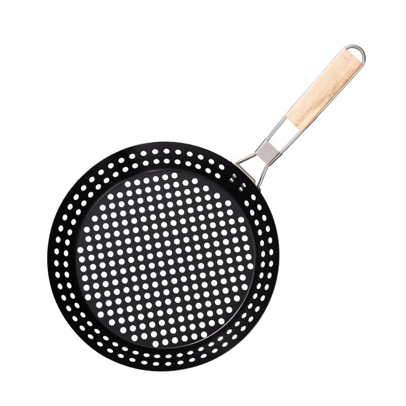 Κύκλικό εξωτερικό τηγάνι BBQ, αντικολλητικό, από σίδερο, πολυλειτουργικό, μοντέρνο μινιμαλιστικό στυλ