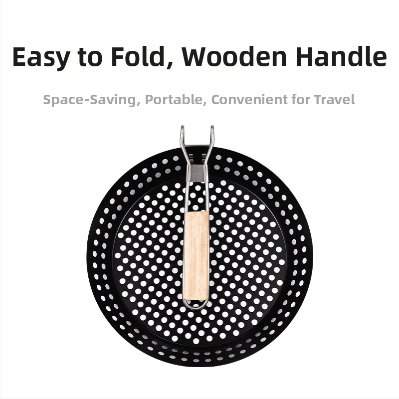 Κύκλικό εξωτερικό τηγάνι BBQ, αντικολλητικό, από σίδερο, πολυλειτουργικό, μοντέρνο μινιμαλιστικό στυλ