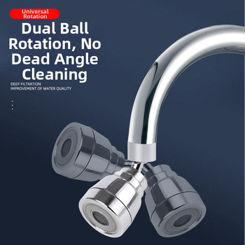 Tryjų greičių anti-splash maišytuvo galvutė su dvigubu guolių sukimu, ABS+nerūdijantis plienas, sriegis, pakilimas