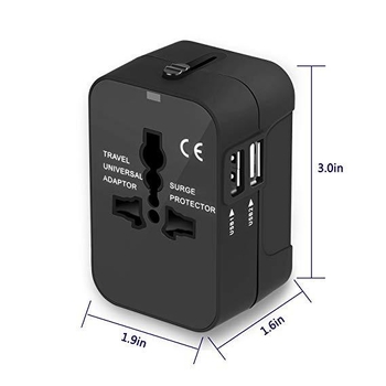 RRTRAVEL Παγκόσμιος μετατροπέας ταξιδιού — Παγκόσμια πρίζα, Πολυ-εθνικός μετατροπέας βυσμάτων — CE, FCC, ROHS πιστοποιήσεις, με λειτουργία μετατροπής