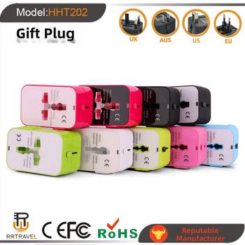 RRTRAVEL Παγκόσμιος μετατροπέας ταξιδιού — Παγκόσμια πρίζα, Πολυ-εθνικός μετατροπέας βυσμάτων — CE, FCC, ROHS πιστοποιήσεις, με λειτουργία μετατροπής