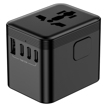 OULIYO Μετατροπέας ταξιδιού – EU/UK/US βύσματα, πολυλειτουργική πρίζα με USB, CE/FCC/ROHS πιστοποιημένο