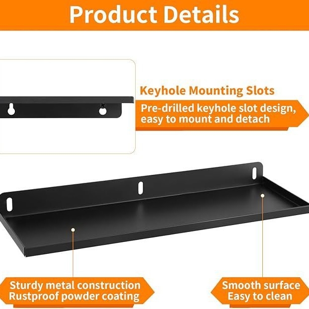 Organizator de unelte montat pe perete cu suport pentru șurubelnițe, clește și ciocan | Metal, 1 nivel, stil minimalist modern