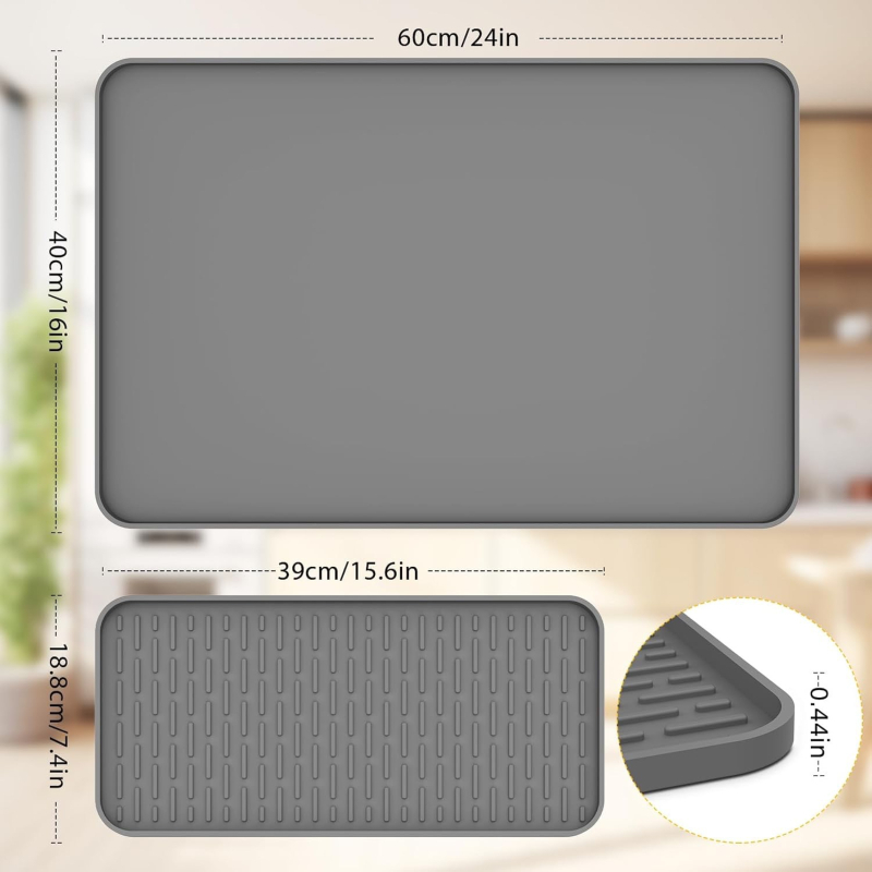 Szilikon szárító alátét - hőálló, négyzetes formájú, egyszínű, prémium, modern minimalista stílus