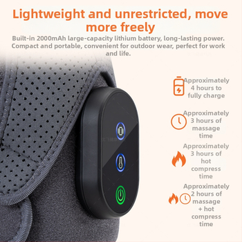 Масажор за рамо с отопление и вибрационен масаж – 7W, 5V, диапазон 35-45°C, три нива на управление