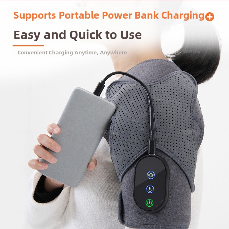 Масажор за рамо с отопление и вибрационен масаж – 7W, 5V, диапазон 35-45°C, три нива на управление