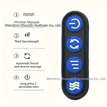U-образна електрическа масажна възглавница за шията, с 2 масажни глави, 3 скорости, нагряване и месене, захранване чрез зареждане