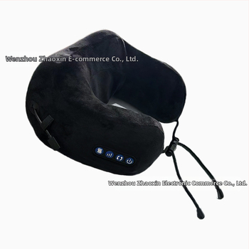 U-образна електрическа масажна възглавница за шията, с 2 масажни глави, 3 скорости, нагряване и месене, захранване чрез зареждане