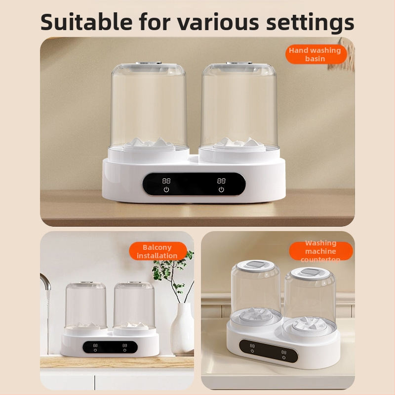 Washing Cup с две отделения, отделяем дизайн, модел N-09; USB захранване 5V, 15W; механична работа; таймер до 2 часа; подходящ за бельо и чорапи