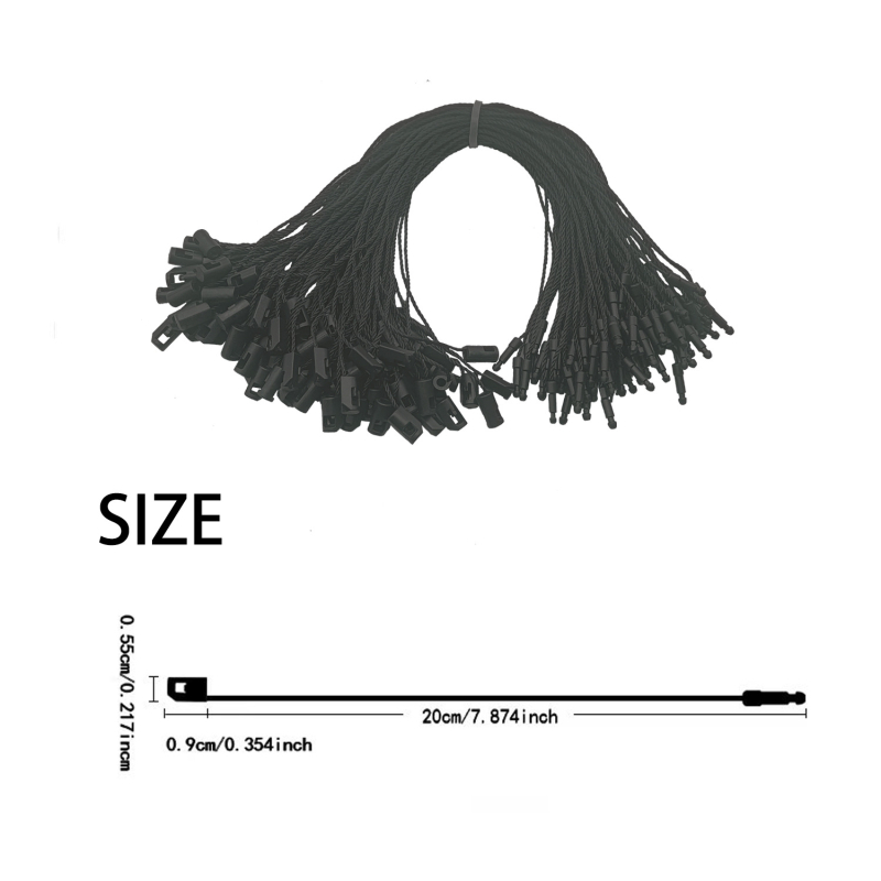 Шнур за етикети за облекло, конопен нишка, пластмасова катарама, генерична марка