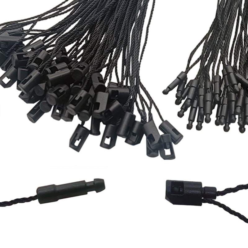 Шнур за етикети за облекло, конопен нишка, пластмасова катарама, генерична марка