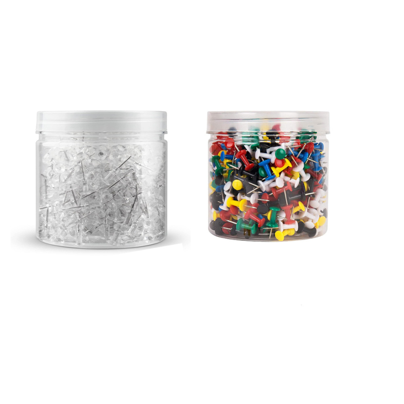 I formos kaiščiai skelbimų lentoje, 400 vnt., plastmasos korpusas su plieno adata, dėžutėje, skirti skelbimų lentoms ir DIY projektams