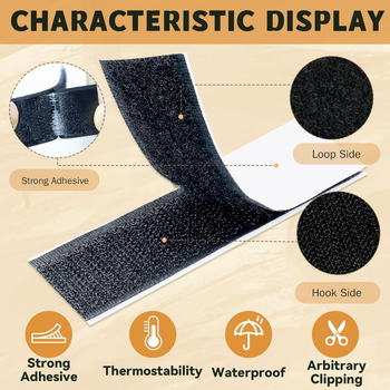 Ταινία Κολλητική Μαγική, Σετ 58 Τεμαχίων, Ανθεκτική σε Υψηλές Θερμοκρασίες, Διπλής Όψεως, Μίξη Νάιλον-Πολυεστέρα (30% Νάιλον, 70% Πολυεστέρας), Κατάλληλη για Πατάκια Αυτοκινήτου