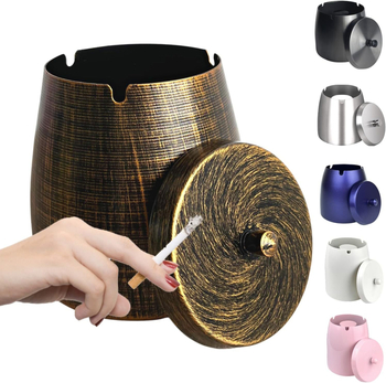 Μεταλλικό τασάκι με καπάκι για μπαρ, KTV και Internet καφέ; εκτύπωση λογότυπου διαθέσιμη; προσαρμογή; μάρκα huachuang