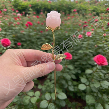 Kristály rózsa arany szárú – modern minimalista virágdekoráció; anyag: kristály; kategória: virág; csomagolás: PP zacskó