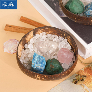 Κρυστάλλινο διακοσμητικό αντικείμενο προβολής (τύπος κρυστάλλου: κρύσταλλο; εμφάνιση: συντριμμένος λίθος; υλικό: κελύφος καρύδας)