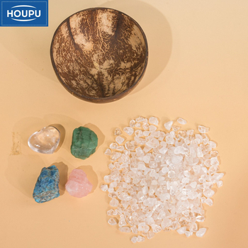 Κρυστάλλινο διακοσμητικό αντικείμενο προβολής (τύπος κρυστάλλου: κρύσταλλο; εμφάνιση: συντριμμένος λίθος; υλικό: κελύφος καρύδας)