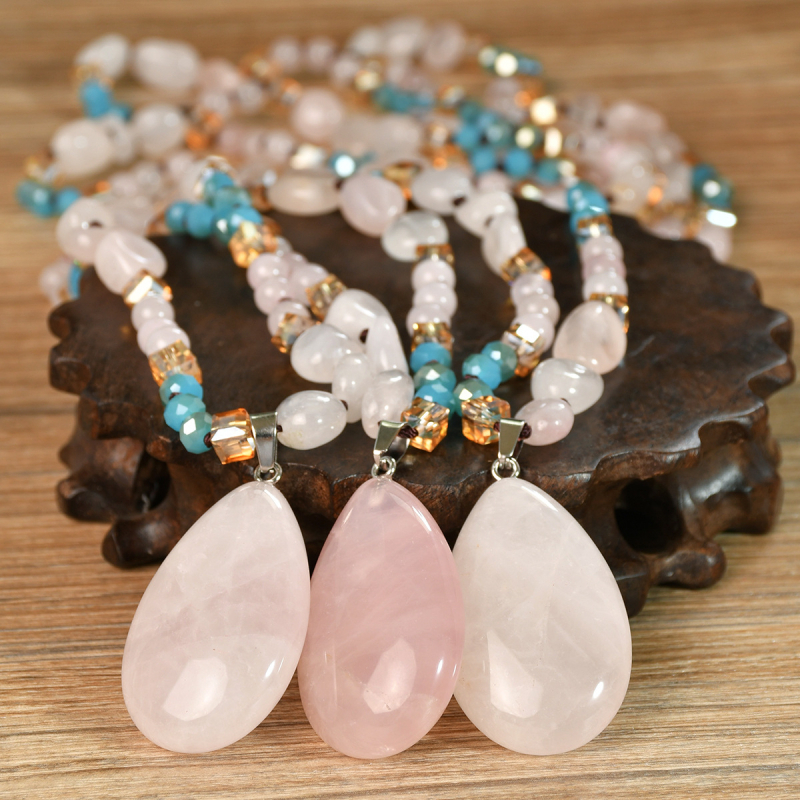 Σετ κολιέ και βραχιόλι με χειροποίητο κόμπωμα, κρυστάλλινο μενταγιόν, ανάμικτα υλικά; κωδικός Sz456; Youfei; καλοκαίρι 2025; γυναικείο, φρέσκο και απλό στυλ