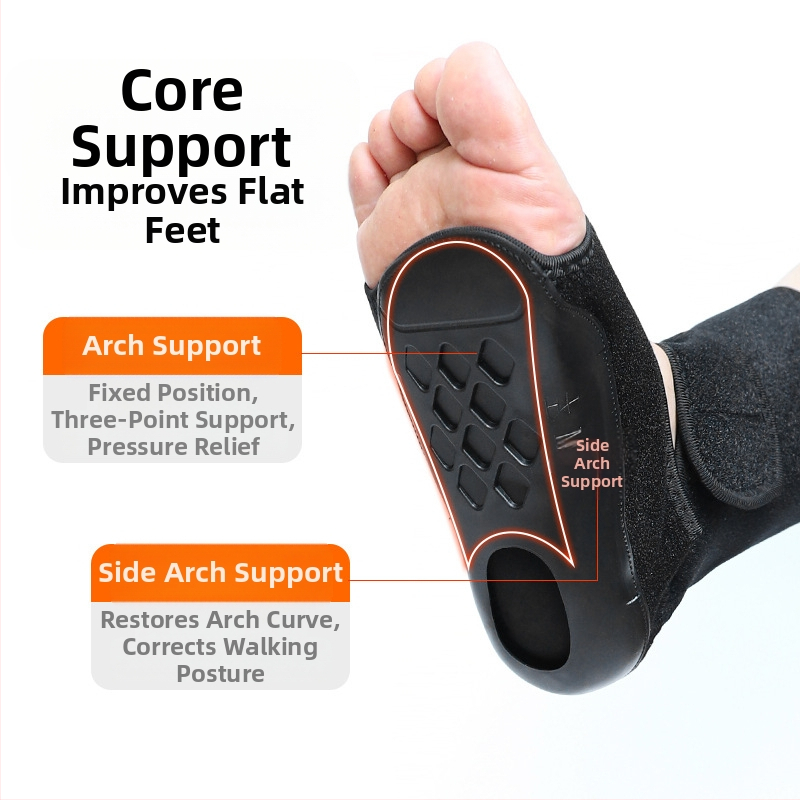 Členkový bandáž s korekciou plochého chodidla, výstelkou pre klenbu a podporou X-tvarovaných nô a valgus