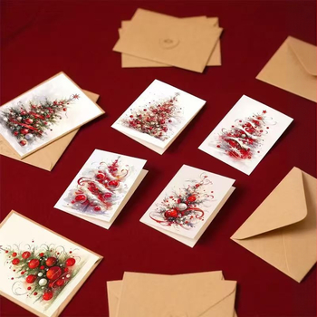 Σετ χριστουγεννιάτικων ευχετήριων καρτών για φίλους, οικογένεια και συναδέλφους (Αριθμός προϊόντος: B; Υλικό: Χαρτόνι; Τεχνική: Εκτύπωση; Διαθέσιμες γιορτές: Γενέθλια, Παγκόσμιες, Χριστούγεννα, Επέτειος; Στυλ: Απλό Μοντέρνο)