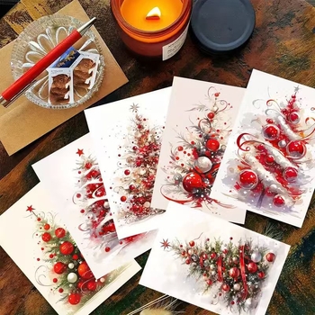 Σετ χριστουγεννιάτικων ευχετήριων καρτών για φίλους, οικογένεια και συναδέλφους (Αριθμός προϊόντος: B; Υλικό: Χαρτόνι; Τεχνική: Εκτύπωση; Διαθέσιμες γιορτές: Γενέθλια, Παγκόσμιες, Χριστούγεννα, Επέτειος; Στυλ: Απλό Μοντέρνο)