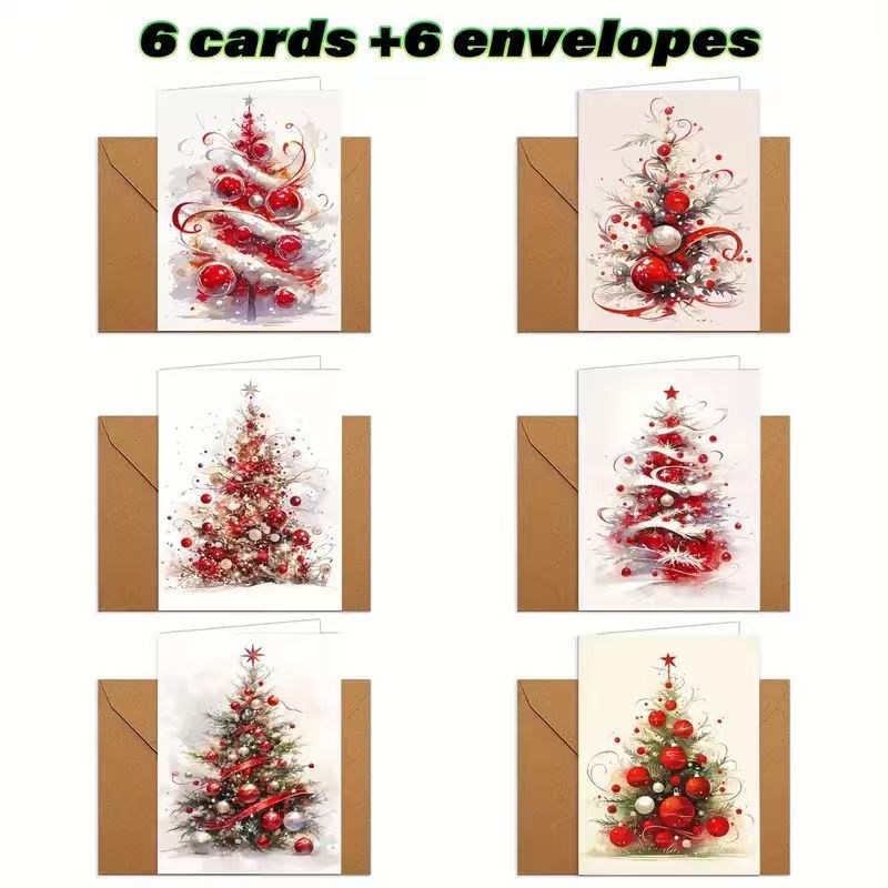 Σετ χριστουγεννιάτικων ευχετήριων καρτών για φίλους, οικογένεια και συναδέλφους (Αριθμός προϊόντος: B; Υλικό: Χαρτόνι; Τεχνική: Εκτύπωση; Διαθέσιμες γιορτές: Γενέθλια, Παγκόσμιες, Χριστούγεννα, Επέτειος; Στυλ: Απλό Μοντέρνο)