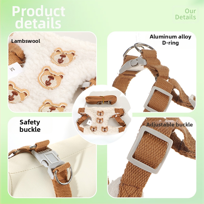 Šuns liemenė su avių vilnos medžiaga, Teddy meškiuko raštas, neištęsiantis, Zhejiang 83405