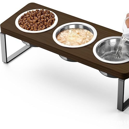 Qiuyuhai Ξύλινη βάση για γάτα με κεκλιμένο λαιμό (Υλικό: Ξύλο; Αντικείμενο: Γάτα; Τύπος: Βάση μπολ; Μάρκα: Qiuyuhai)