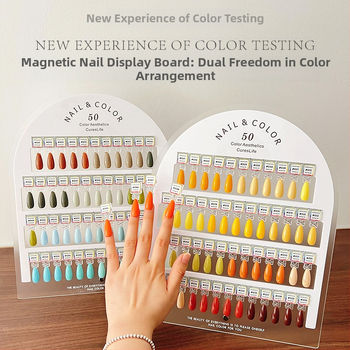 Ακρυλική πλάκα επίδειξης τέχνης νυχιών με μαγνητική αφαιρούμενη δοκιμαστική πλάκα για επαλήθευση του σχεδίου