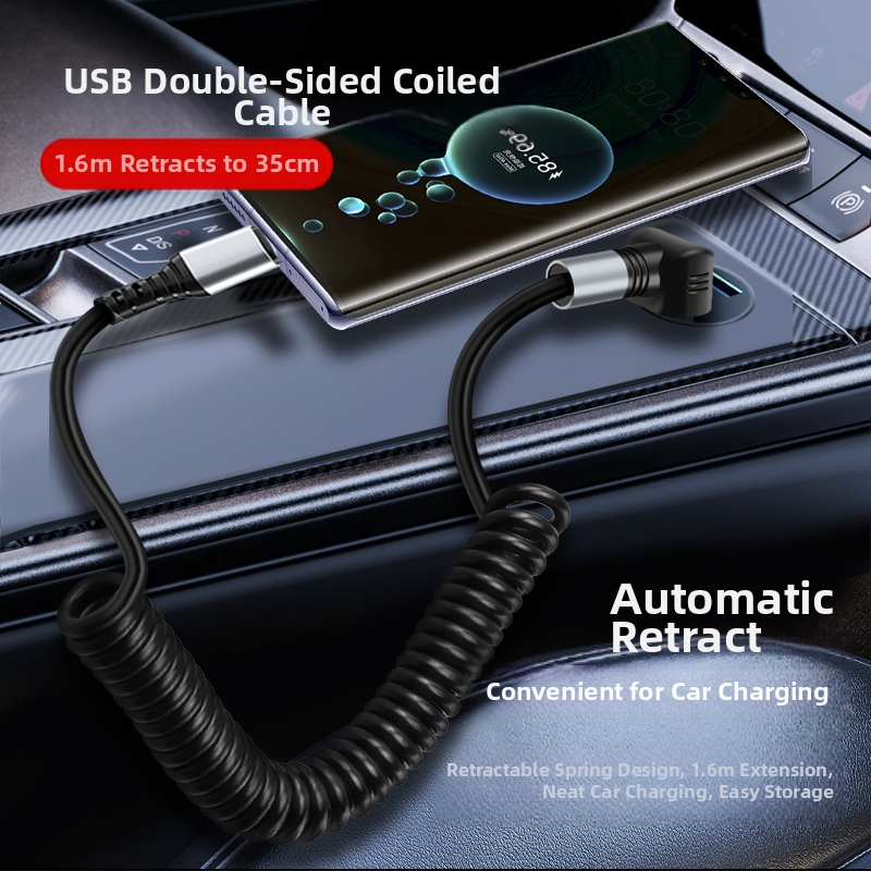 3D ohybný autokábel so Lightning a Type-C, kompatibilný s Apple iPhone 15 Type-C, 100W rýchle nabíjanie, meďový jadro, silikónová vonkajšia izolácia