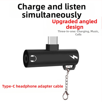Adaptor pentru căști Type-C cu mufă 3,5 mm și încărcare USB-C, pentru telefoane cu port Type-C unic