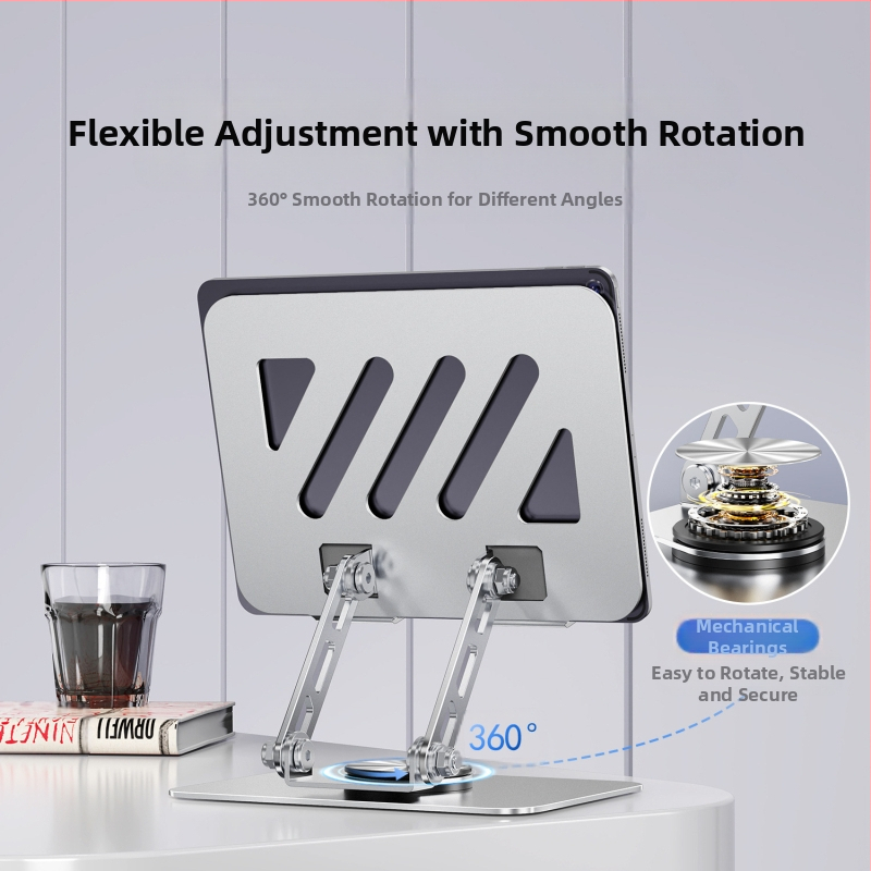 360° въртяща се поставка за таблет — настолен държач, сгъваема, алуминиева сплав, модел P001