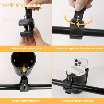 ML-F52 2-в-1 универсален държач за чаша за мотоциклет, детска количка и велосипед