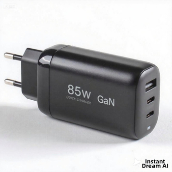 Încărcător PD85W GaN USB-C, cu 3 porturi, Intrare 110-240V, Ieșire 0.5-12V, OEM disponibil