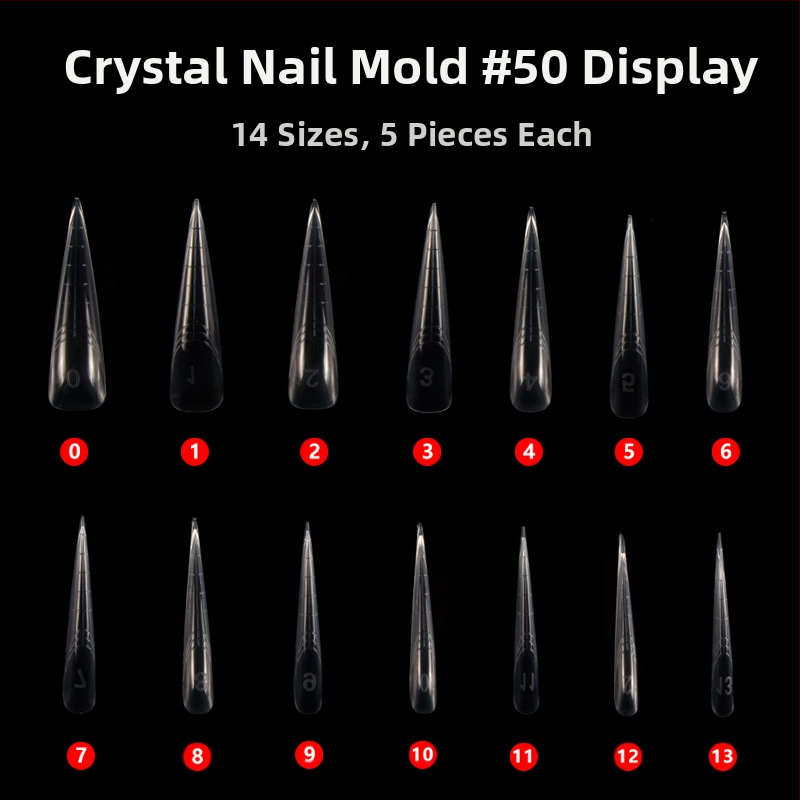 Kryštálová forma na predĺženie nechtov č. 50 — plast, forma na nechty