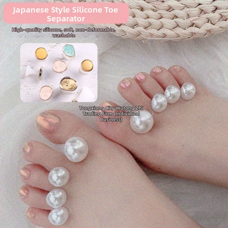 Kāju pirkstu atdalītājs nagu mākslai ar silikona pērlītēm
