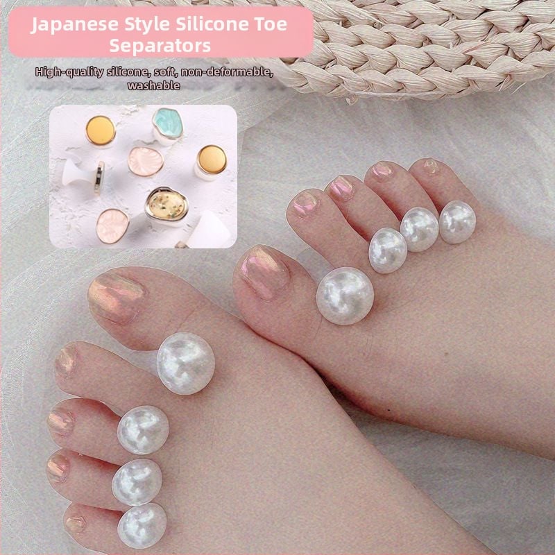 Kāju pirkstu atdalītājs nagu mākslai ar silikona pērlītēm